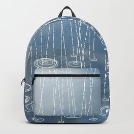 Another Rainy Day Backpack | Hurricane, Monsoon, Blue, Illustration, Curated, Storm, Rain, Puddles, Nature, Art 