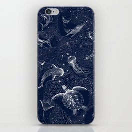 Cosmic Ocean iPhone Skin | Fish, Digital, Nature, Blue, Painting, Space, Drawing, Cosmos, Sea, Pattern 