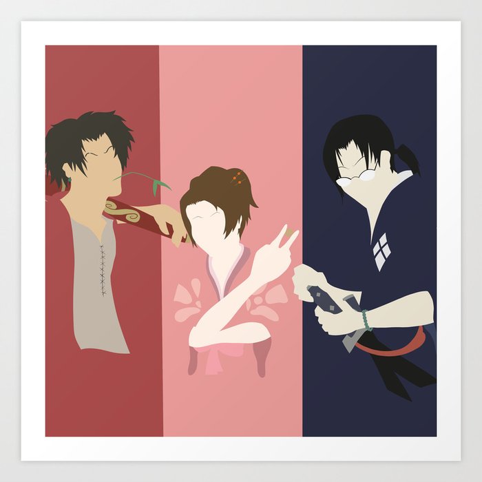 Get Wallpaper Samurai Champloo Silhouettes Art Print By Senilchris Society6 Desktop Wallpaper