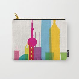 Shapes of Shanghai. Accurate to scale Carry-All Pouch | Digital, Graphic Design, Architecture, Vector 