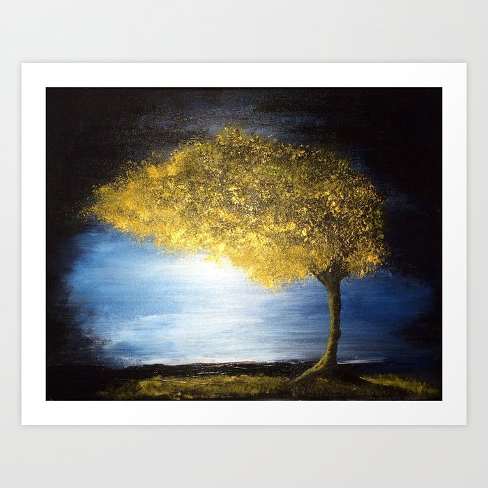 Hope Art Print | Painting, Acrylic, Impressionism, Surrealism, Nature, Landscape, Surreal, Tree
