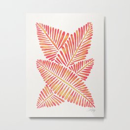 Tropical Banana Leaves – Pink & Peach Ombré Palette Metal Print | Ombre, Summer, Pink, Peach, Minimalism, Summerbreak, Tropic, Tropical, Tropics, Jungle 