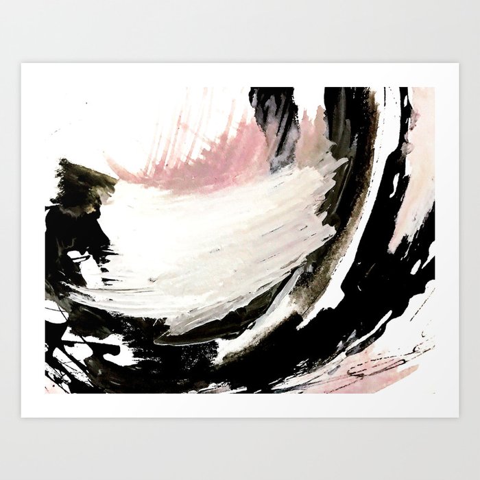 Crash An Abstract Mixed Media Piece In Black White And Pink Art