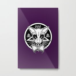 Black Metal Cat Purple Metal Print | Goth, 666, Pentagram, Rock, Witch, Music, Hell, Dark, Metal, Purple 