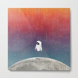 Moon Landing Metal Print | Funny, Space, Galaxy, Colorful, Cute, Moon, Rocket, Stars, Cool, Graphicdesign 
