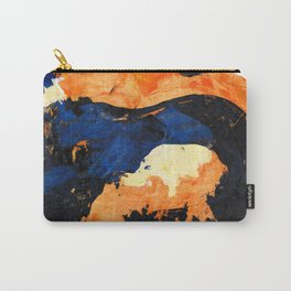 Blue and orange abstract Carry-All Pouch | Modern, Painting, Hand Painting, Blue And Orange, Contemporary, Organic Shapes, Painted Abstract, Acrylic Painted, Cool Wall Art, Abstarct Surface 