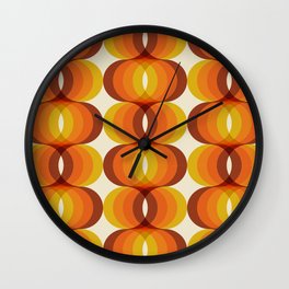Orange, Brown, and Ivory Retro 1960s Wavy Pattern Wall Clock | Pattern, Sixties, Graphicdesign, Eyestigmatic, Flashback, Ivory, Retro, Vintage, Brown, Mod 