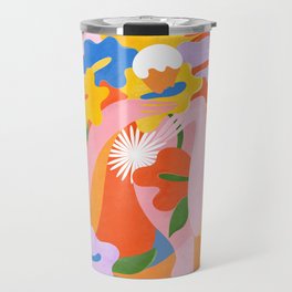 Self Love No.6 Travel Mug | Colorful, Yellow, Inspired, Bloom, Blue, Painting, Sunshine, Colorblock, Feminine, Floral 