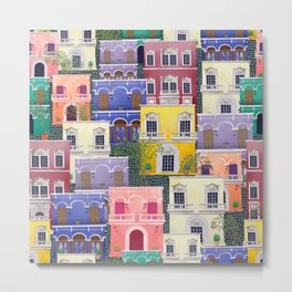 Puerto Rico architecture pattern in spring Metal Print | Pastel, Spanish, Periwinkle, Veryperi, Peach, Puertorico, Digital, Architecture, Buildings, Happy 