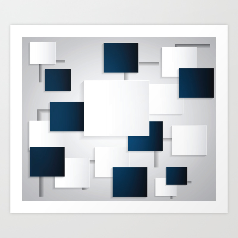 Black And White Squares On A Gray Background Abstract Art Art