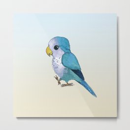 very cute blue quaker parrot Metal Print | Parakeet, Cute, Blue, Quakerparrot, Watercolor, Bird, Painting, Monkparakeet, Parrot 