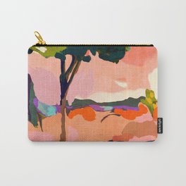 sundown with tree landscape Carry-All Pouch | Abstact, Nature, Lalunetricotee, Interior, Tree, Art, South, Painting, Anarutbre, Paysage 