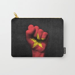 Vietnamese Flag on a Raised Clenched Fist Carry-All Pouch | Power, Graphicdesign, Vietnamesestrength, Vintage, Vietnameseraisedfist, Clenchedfist, Illustration, Vietnamesepride, Vietnameseflag, Vietnamese 