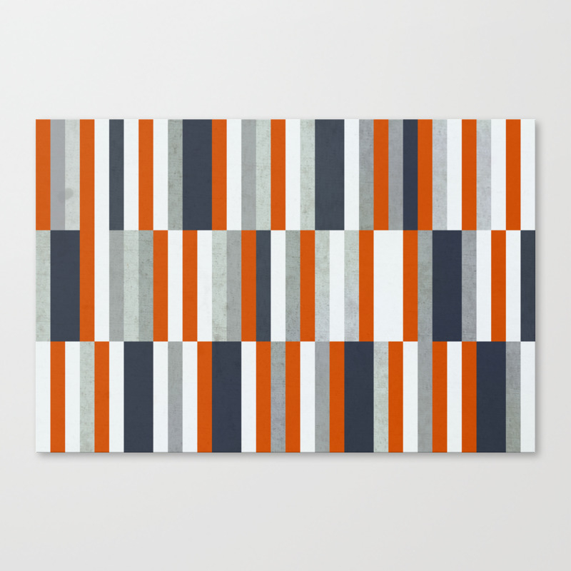 Orange Navy Blue Gray Grey Stripes Abstract Nautical Maritime