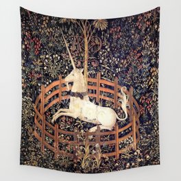The Unicorn in Captivity Wandbehang | Magical, In, Unicorn, Vintage, Retro, Captivity, Curated, Floral, Fairy, Spring 