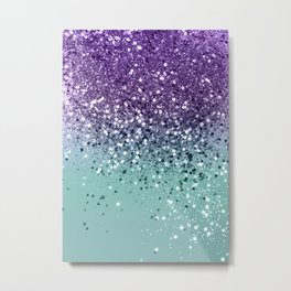 Purple Teal Mermaid Ocean Glitter #1 (Faux Glitter) #shiny #decor #art #society6 Metal Print | Digital, Glitter Glam, Soft Teal, Ocean Glitter, For Girls, Light Teal, Magical Ocean, Mermaid Glitter, Purple, Fauxglitter 