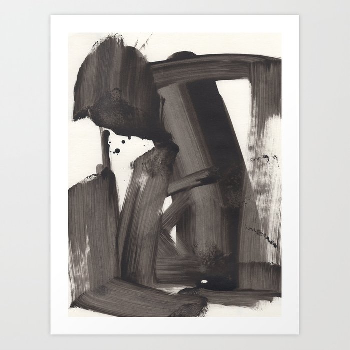 Mono Brush Kunstdrucke | Gemälde, Acrylic, Black-and-white, Abstrakt, Brush-art, Dan-hobday, Wall-art, Art, Gemälde, Minimal