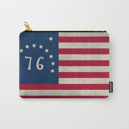 American Bennington flag - Vintage Stone Textured Carry-All Pouch | Spiritof76, Historic, American, Benningtonflag, 1776Flag, Bennington, 1776, Fillmoreflag, Vintage, Painting 