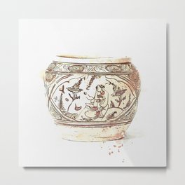 A CIZHOU PAINTED ‘FIGURAL’ JAR MING DYNASTY (1368-1644) watercolor by Ahmet Asar Metal Print | Craft, Pottery, Photo, Traditional, Making, Ceramic, Sculptor, Culture, Potter, Handmade 
