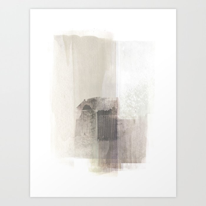Beige And Brown Minimalist Abstract Painting Art Print By Mininst