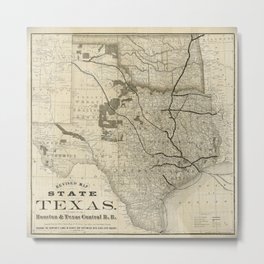 Old Map of Texas 1876 Vintage Wall map Restoration Hardware Style Map Metal Print | Texasgift, Texasbag, Oldtexasmap, Wall, Sepia, Vintagemap, Style, Wallmap, Texaspurse, Giftidea 