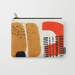 Mid Century Modern Abstract Minimalist Retro Vintage Style Fun Playful Ochre Yellow Ochre Orange  Carry-All Pouch | Curated, Painting, Modern, Minimalist, Abstract, Orange, Watercolor, Fun, Playful, Shapes 