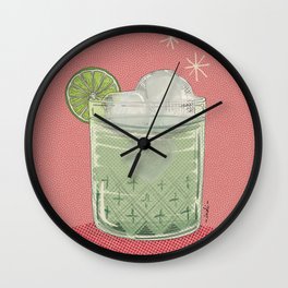 LEMON TONIC Wall Clock | Glass, Digital, Colddrink, Ice, Vodka, Painting, Tonic, Vintage, Drink, Coctail 