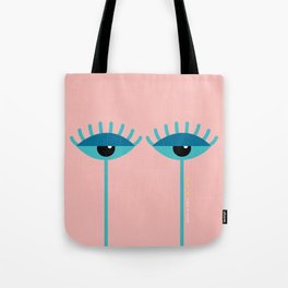 Unamused Eyes | Turquoise on Rosequartz Tote Bag