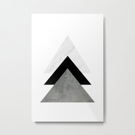 Arrows Monochrome Collage Metal Print | Vector, Cement, Digital, Abstract, Graphicdesign, Textures, Minimal, Marble, Modern, Triangles 