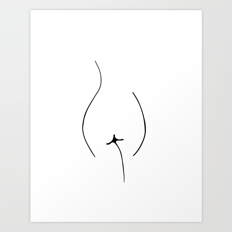 Abstract Female Body Line Art Art Print By Pulseofart Society6