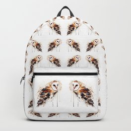 Barn Owl Watercolor Painting Backpack | Brown, Birdart, Artwork, Watercolorpainting, Black, Squareformat, Barnowl, Painting, Raptors, Owldecor 