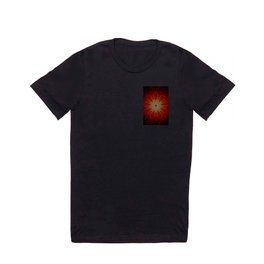 Fiery Sun Flower T Shirt | Trippy, Flower, Kaleidiscope, Spiritual, Yellow, Black, Graphicdesign, Red, Geometry, Poppy 