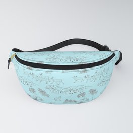 Arctic Wildlife Pattern (Light Blue and Brown) Fanny Pack