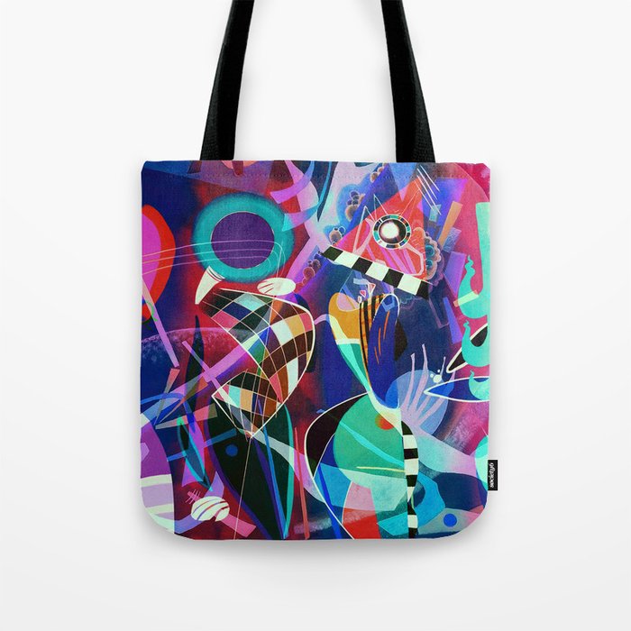 Night Life Wassily Kandinsky Inspired Geometric Abstract Art Tote