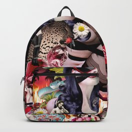 Venus Venom Backpack | Curated, Digital, Pattern, Bondage, Colorful, Passion, Surreal, Pop Surrealism, Palmtrees, Girls 