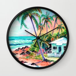 Cottage on the Beach Wall Clock