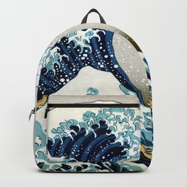The great wave, famous Japanese artwork Backpack | Japan, Japanese, Mountfuji, Hokusai, Tropical, Typhoon, Surfing, Ocean, Drawing, Surfers 