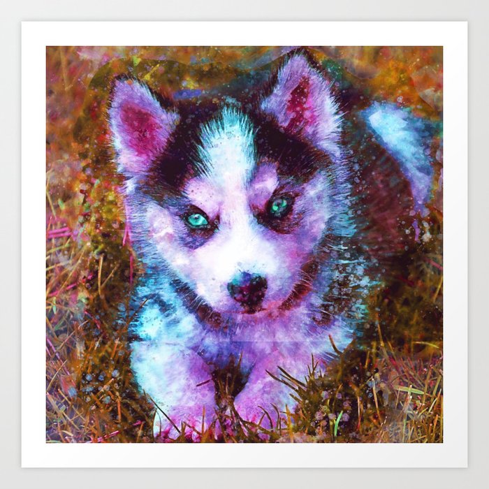 Baby Wolf Husky Puppy Cub Art Print By Misomiso Society6