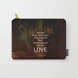 1 Corinthians 13:13 Bible Verses Quote About LOVE Carry-All Pouch