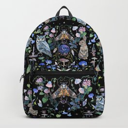 Crystal Ball Backpack | Witch, Rabbit, Lunar, Mystical, Flowers, Wicca, Mushrooms, Crystal, Stars, Moon 