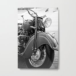 Motorcycle-B&W Metal Print