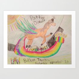 Patton Oswalt Balboa Theatre Rainbow Unicorn Poster Art Print