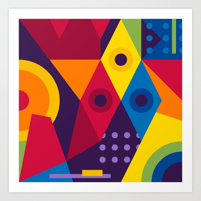 Abstract Modern Geometric Background Composition 16 Art Print By