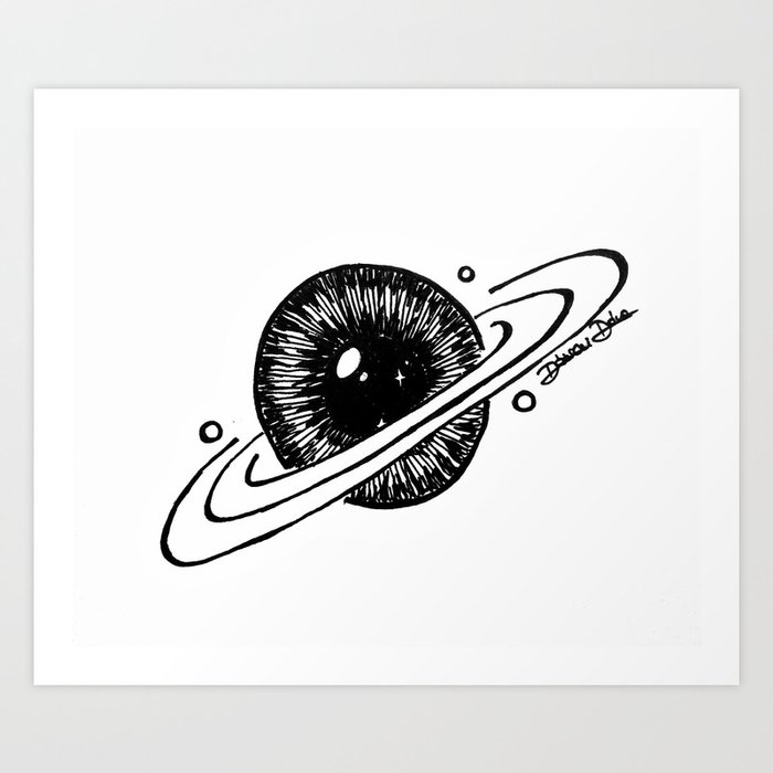 Galaxy Eye Tattoo Art Print by DorArtTreasures | Society6