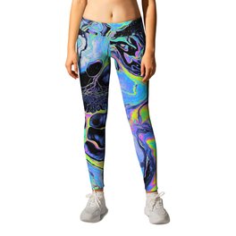 REST MY CHEMISTRY Leggings | Color, Graphicdesign, Psychedelic, Marble, Ink, Abstract, Holographic, Painting, Paint, Iridescent 