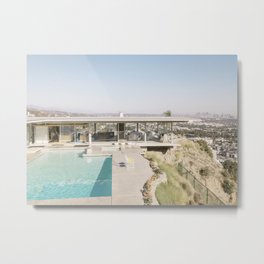  The Stahl House | Hollywood Hills, California Photo Print | Vintage Modern Architecture  Metal Print | Losangeles, Graphicdesign, Digital, Hollywood, Photo, Color, Pool, Modern, Retro, Architecture 