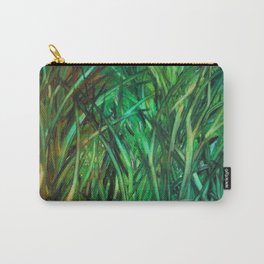This Grass is Greener Carry-All Pouch | Grass, Painting, Green, Unique, Landscape, Abstract, Oil, Boho, Nature, Rokinronda 