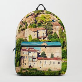 Gordes - old Medieval town Gordes in Provence, France Backpack | Landscape, Photo, Sky, France, Medieval, Old, Summer, Tourism, Travel, Vintage 
