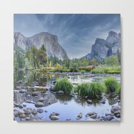 Valley View 6668 Pano - Yosemite National Park, CA Metal Print | Panorama, Nature, Reflections, Granite Cliffs, Photo, Nationalpark, Autumn, Elcapitan, Yosemitenationalpark, Bridalveil Falls 