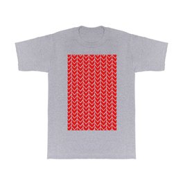 Herringbone Red T Shirt | Chevron, Zigzag, Digital, Pattern, Classic, Fishbone, Stencil, Graphicdesign, Vivid, Illustration 